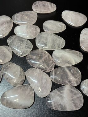 Polished Natural Rose Quartz Tumbled Stone Pendants soft Pink Healing Crystals